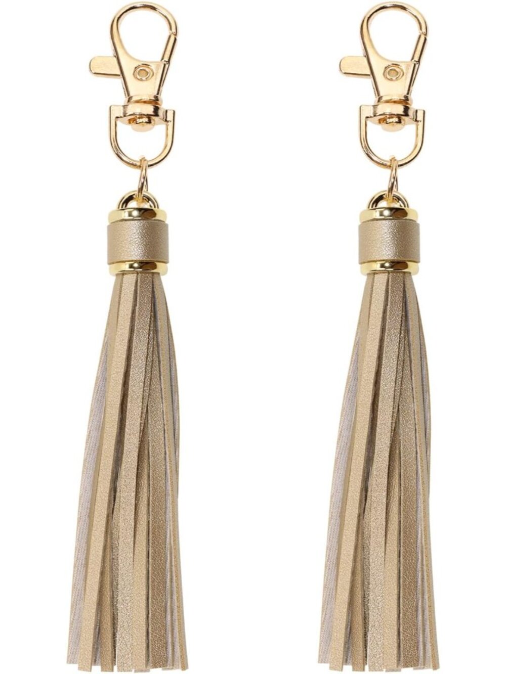 2Pcs 5.9'' Large PU Leather Tassel with Lobster Swivel Keychain Pendant for Hand